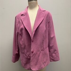 Pink faux suede blazer by dressbarn size 14W
